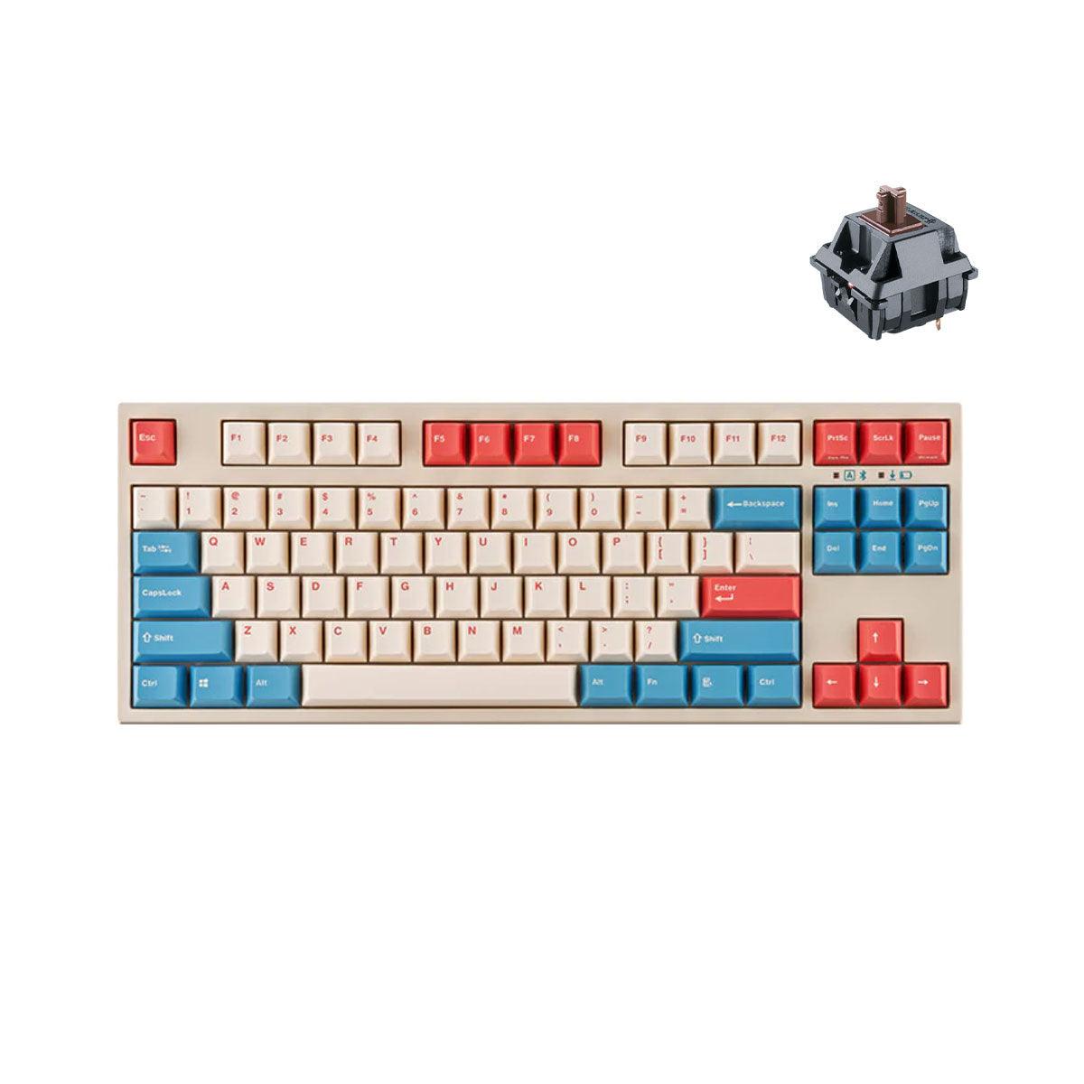 Leopold FC750RBT 87 Keys High-End Mechanical Bluetooth Keyboard (Coral Blue) (Brown Switch) (FC750RBTN/ERBPD(W)) - DataBlitz