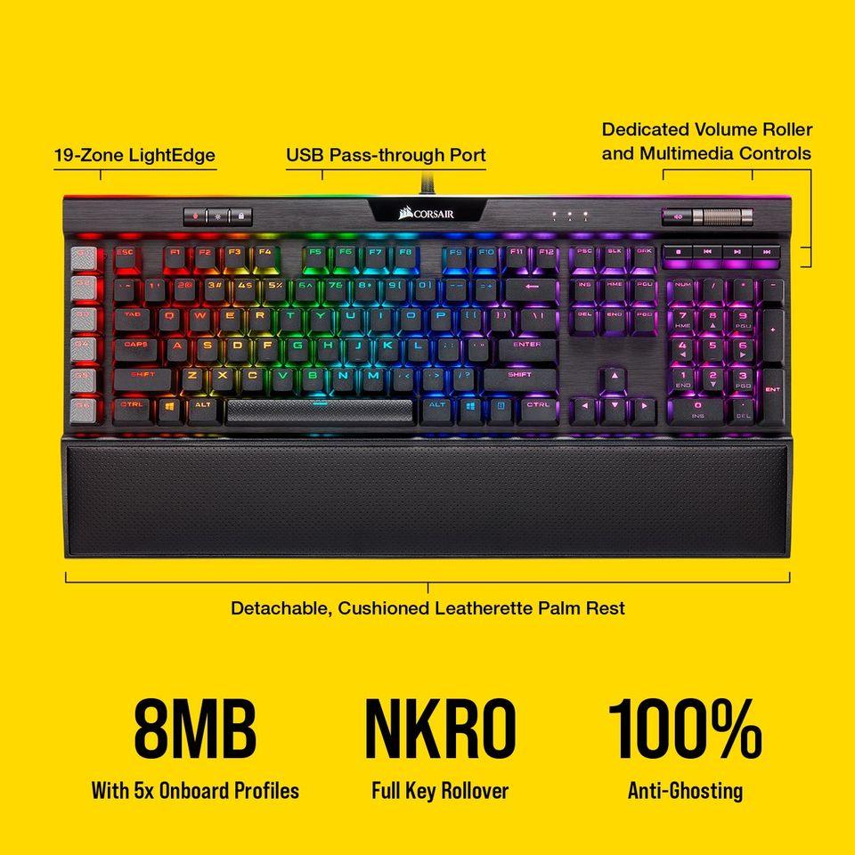 CORSAIR GAMING K95 RGB PLATINUM XT MECHANICAL GAMING KEYBOARD CHERRY MX SPEED (SILVER) - DataBlitz