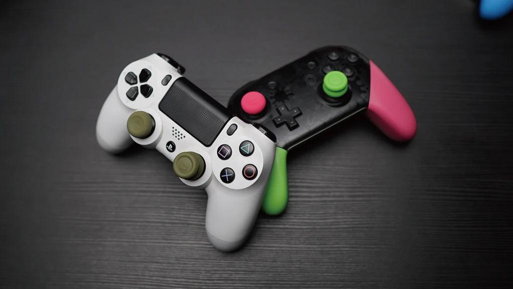 SKULL & CO.  NSW THUMB GRIP FOR SWITCH PRO/PS4/PS5 CONTROLLER (NEON GREEN/PINK) (SET OF 6) - DataBlitz