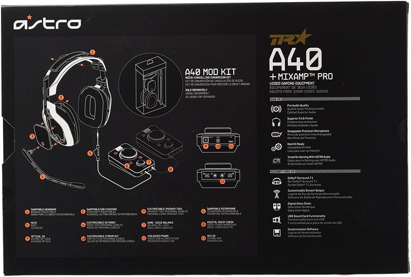 ASTRO A40 TR GAMING HEADSET + MIXAMP PRO (PC/MAC/PS4) (BLACK) - DataBlitz