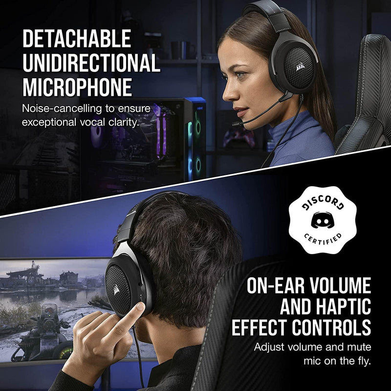 CORSAIR HS60 HAPTIC STEREO GAMING HEADSET WITH HAPTIC BASS (CARBON) - DataBlitz