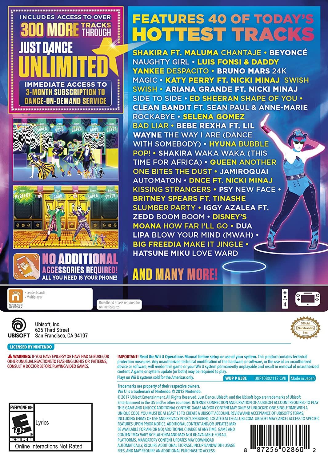 WIIU JUST DANCE 2018 - DataBlitz