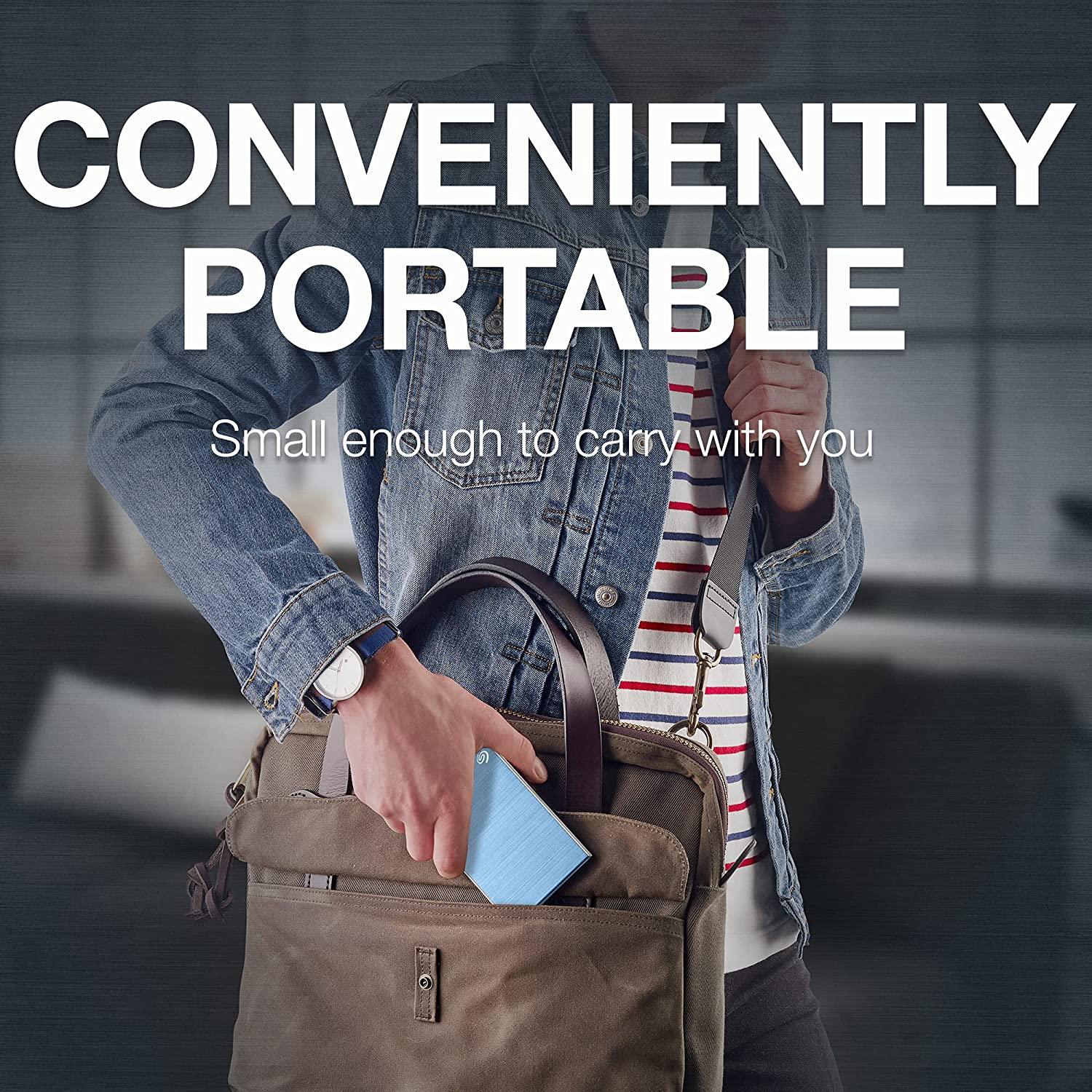 SEAGATE ONE TOUCH 1TB PORTABLE HDD WITH PASSWORD PROTECTION (LIGHT BLUE) - DataBlitz