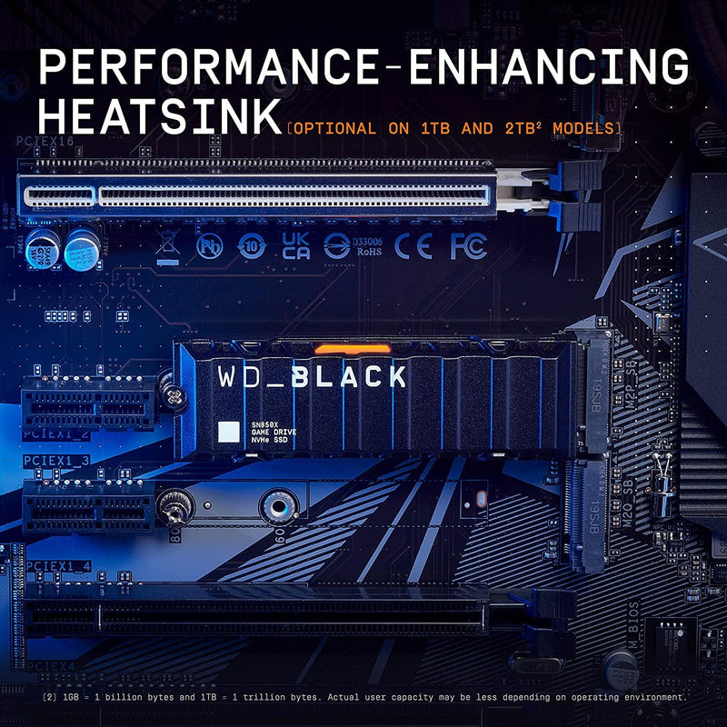 WD Black SN850X 1TB NVME Internal Gaming SSD With Heatsink Compatible W/ PS5 (WDS100T2XHE) - DataBlitz