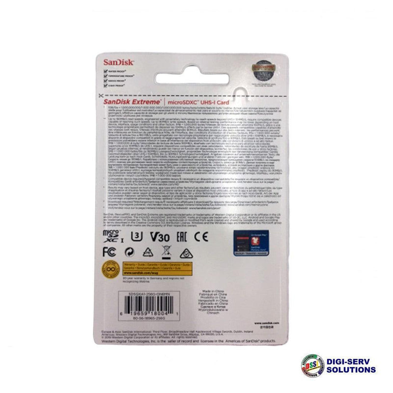 SANDISK Extreme 256GB UHS-1 160MB/S MICROSD Card (SDSQXA1-256G-GN6MN) - DataBlitz