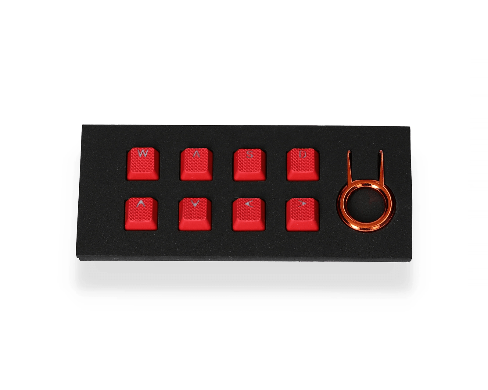 TAIHAO RUBBER DOUBLE SHOT BACKLIT GAMING WASD KEYCAPS SET FOR CHERRY MX SWITCH TYPE (8-KEYS) (NEON RED) - DataBlitz