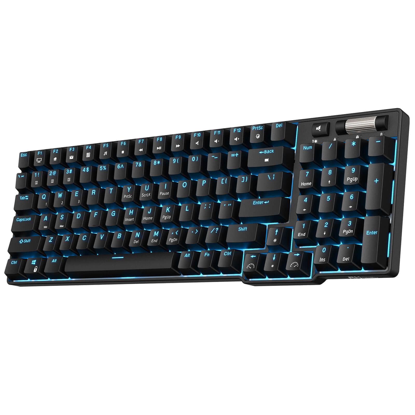 ROYAL KLUDGE RK96 Tri-Mode RGB 96 Keys Hot Swappable Mechanical Keyboard Black (Blue Switch) - DataBlitz