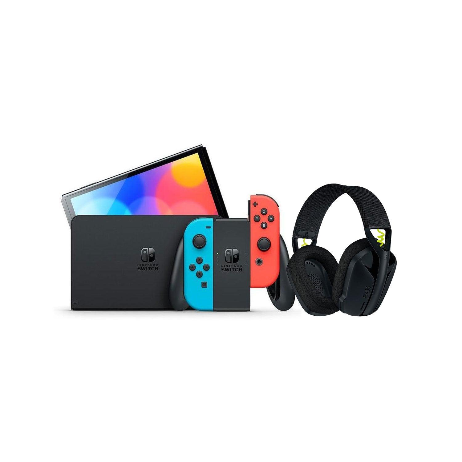 LOGITECH G435 LIGHTSPEED WIRELESS GAMING HEADSET (BLACK) + NINTENDO SWITCH CONSOLE (Lite, Refresh, OLED) - DataBlitz