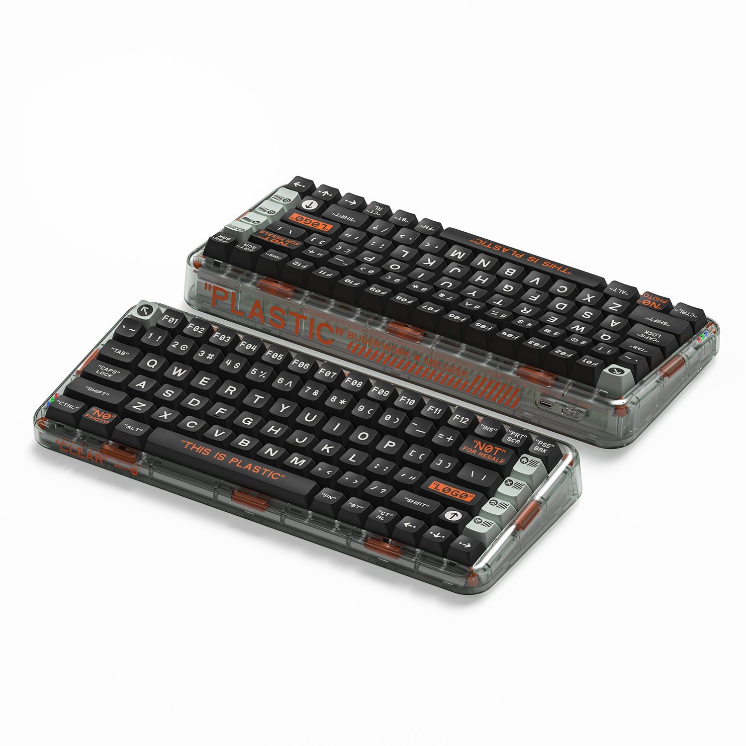 Melgeek MOJO84 Plastic See-Through Custom Programmable Mech Keyboard