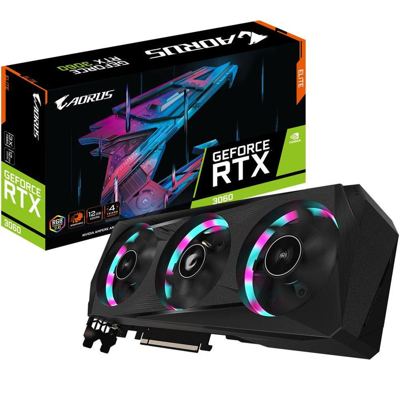 Gigabyte Aorus Geforce RTX 3060 Elite 12GB GDDR6 LHR Graphics Card - DataBlitz