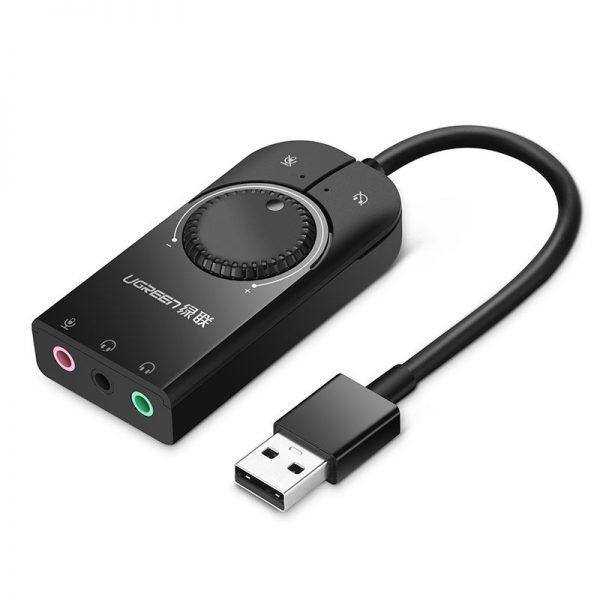 UGREEN USB-A External Stereo Sound Adapter 15cm (Black) (CM129/40964) - DataBlitz