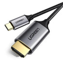 UGREEN USB-C To HDMI Cable 1.5M (Gray Black) (MM142/50570) - DataBlitz