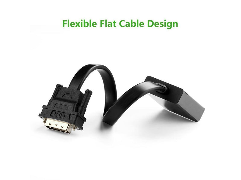 UGREEN DVI-D Male To VGA Female Active Converter Flat Cable 30CM (Black) (MM108/40259) - DataBlitz