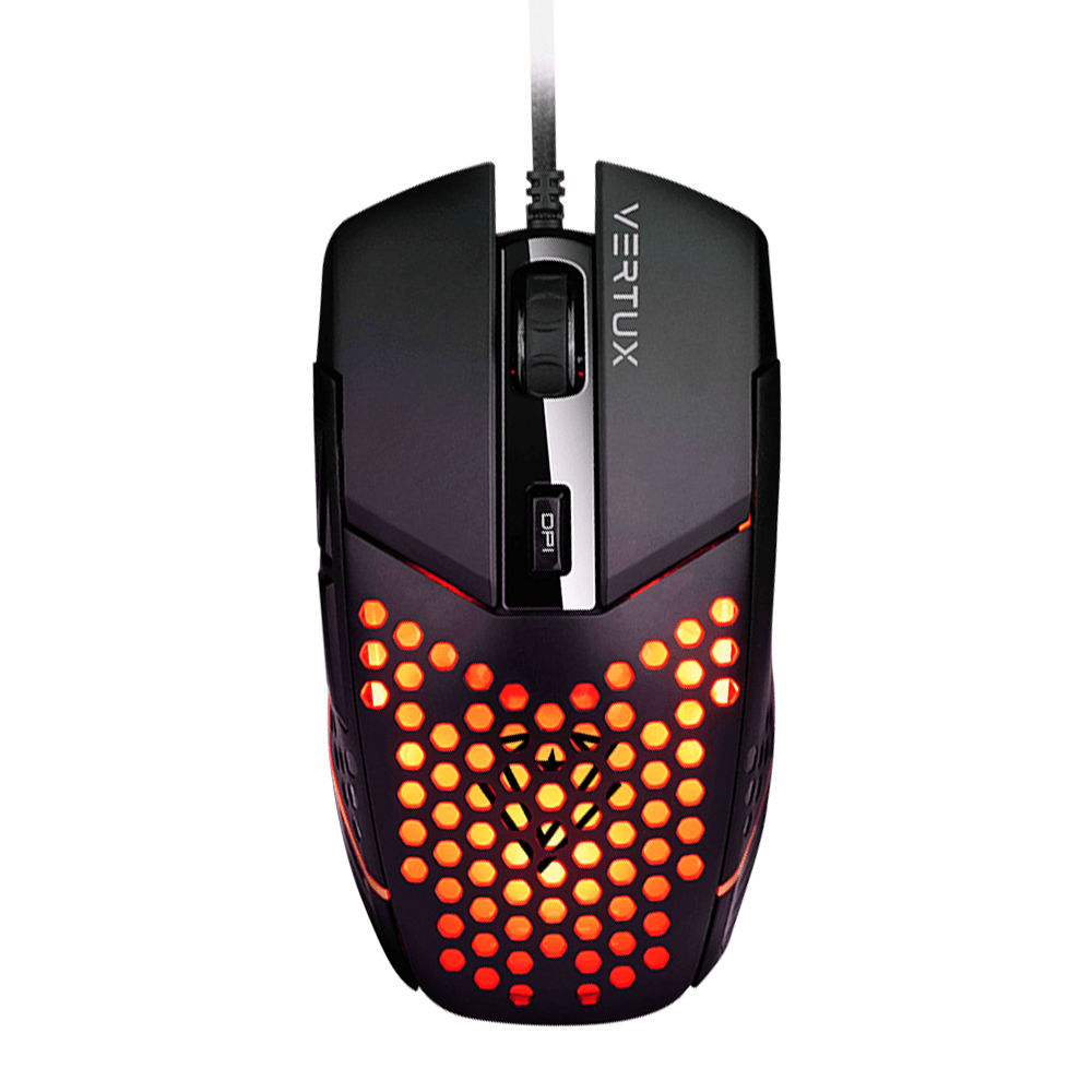 VERTUX KATANA 6 BUTTONS HEX-SHELL WIRED RGB GAMING MOUSE BLACK - DataBlitz