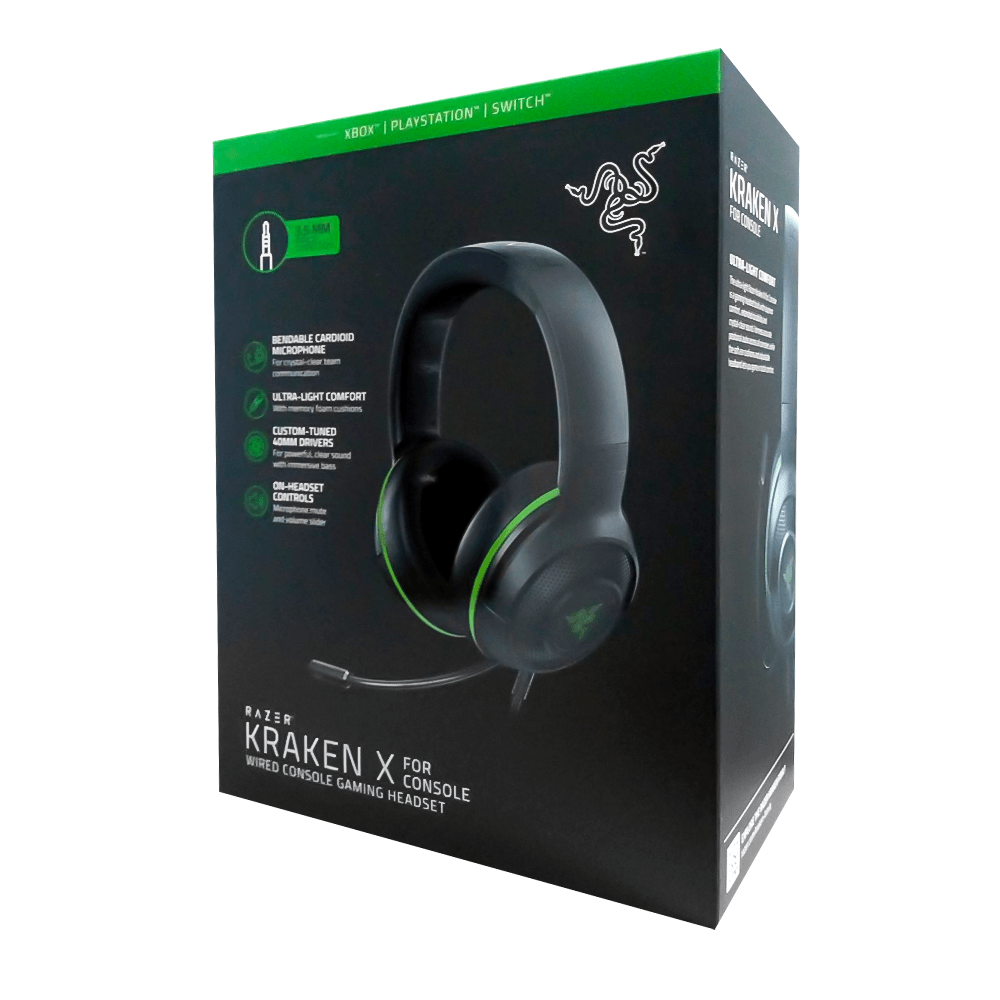 Razer Kraken X Wired Console Gaming Headset For Console (Xbox Green)