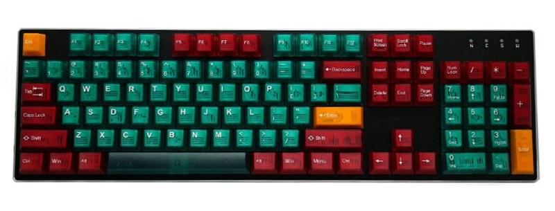 TAIHAO DOUBLE SHOT ABS-CUBIC BACKLIT KEYCAPS SET FOR CHERRY MX SWITCH (104-KEYS) (ORZ II - GREEN) (T31GN301) - DataBlitz