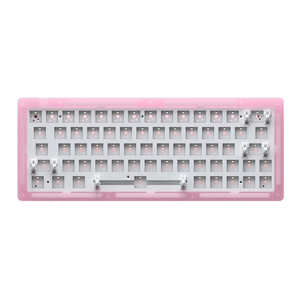 AKKO ACR64 RGB MECHANICAL KEYBOARD DIY KIT HOT-SWAPPABLE SOCKET GASKET MOUNT WITH 64-KEY LAYOUT ACRYLIC CASE (PINK) - DataBlitz