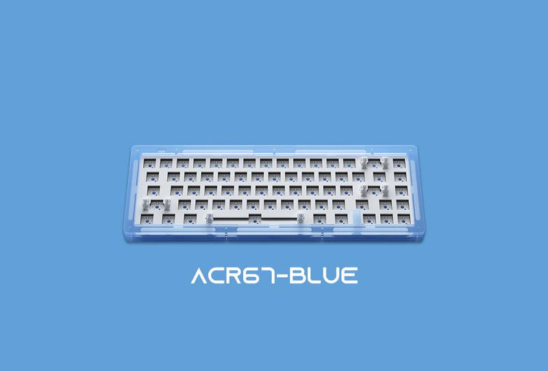 AKKO ACR67 RGB MECHANICAL KEYBOARD ACRYLIC DIY KIT WITH PCB AND COILED CABLE RGB BACKLIT 67-KEY (BLUE) - DataBlitz