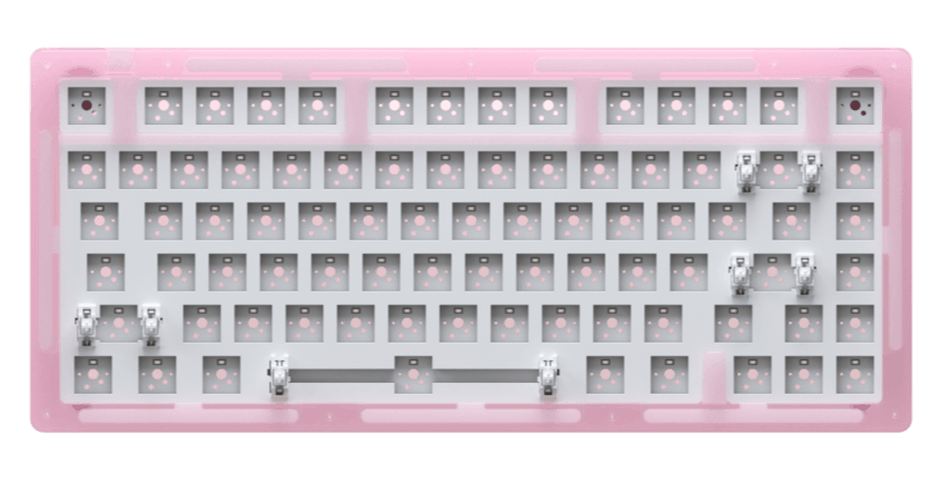 AKKO ACR75 RGB CUSTOM MECHANICAL KEYBOARD HOT-SWAPPABLE DIY KIT SOCKET GASKET MOUNT WITH 81-KEY LAYOUT ACRYLIC CASE (PINK) - DataBlitz