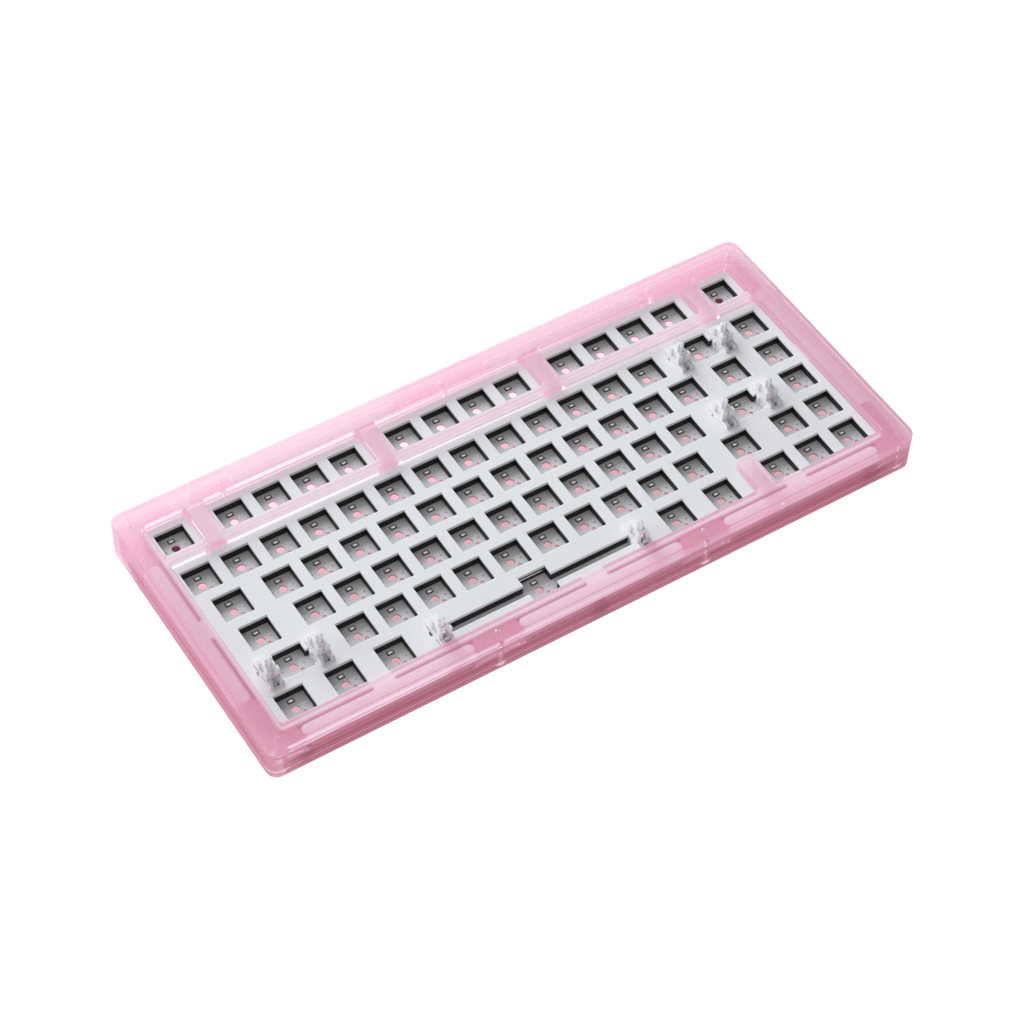 AKKO ACR75 RGB CUSTOM MECHANICAL KEYBOARD HOT-SWAPPABLE DIY KIT SOCKET GASKET MOUNT WITH 81-KEY LAYOUT ACRYLIC CASE (PINK) - DataBlitz