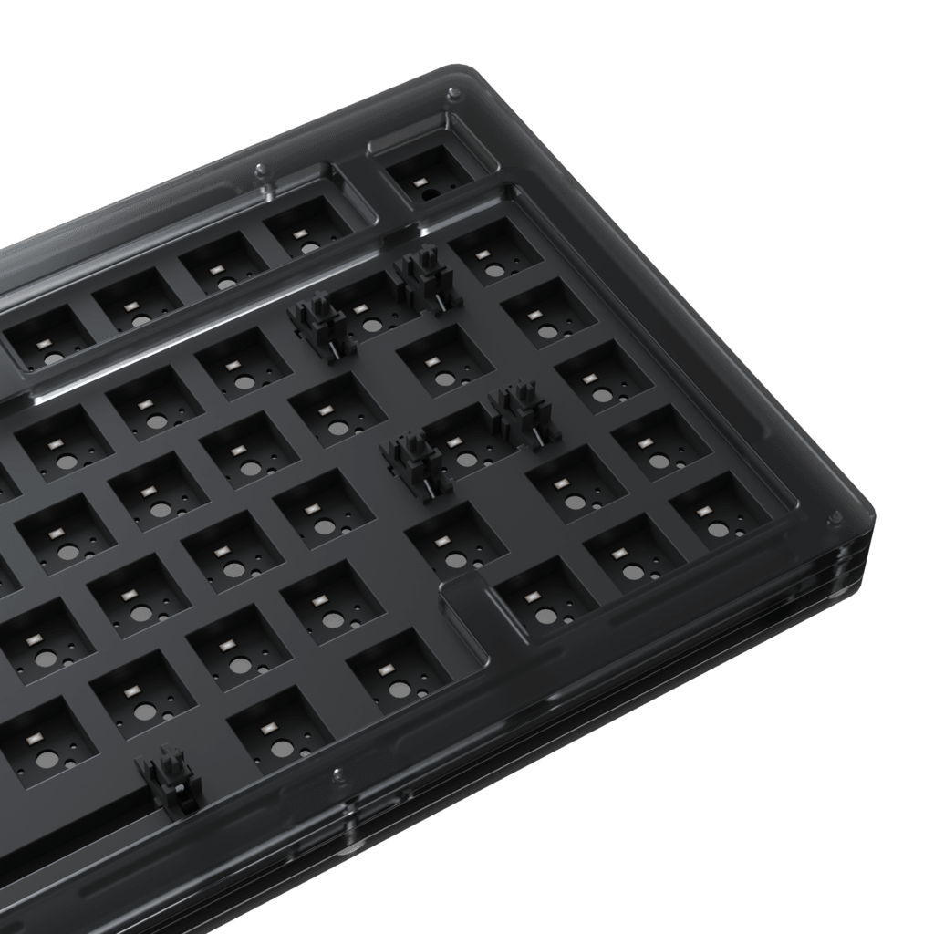 AKKO ACR75 RGB CUSTOM MECHANICAL KEYBOARD HOT-SWAPPABLE DIY KIT SOCKET GASKET MOUNT WITH 81-KEY LAYOUT ACRYLIC CASE (BLACK) - DataBlitz