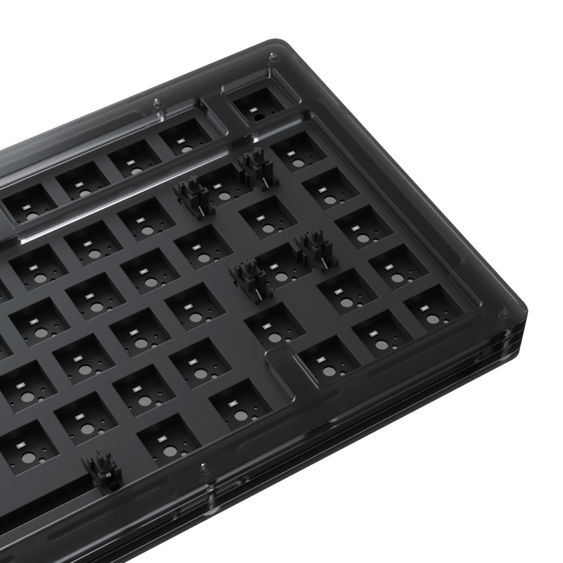 AKKO ACR75 RGB CUSTOM MECHANICAL KEYBOARD HOT-SWAPPABLE DIY KIT SOCKET GASKET MOUNT WITH 81-KEY LAYOUT ACRYLIC CASE (BLACK) - DataBlitz