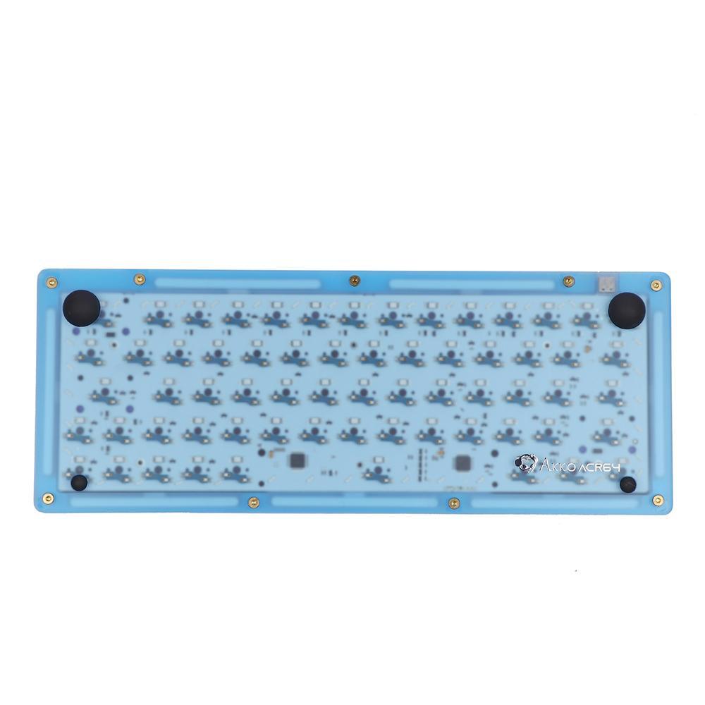 AKKO ACR64 RGB MECHANICAL KEYBOARD DIY KIT HOT-SWAPPABLE SOCKET GASKET MOUNT WITH 64-KEY LAYOUT ACRYLIC CASE (BLUE) - DataBlitz