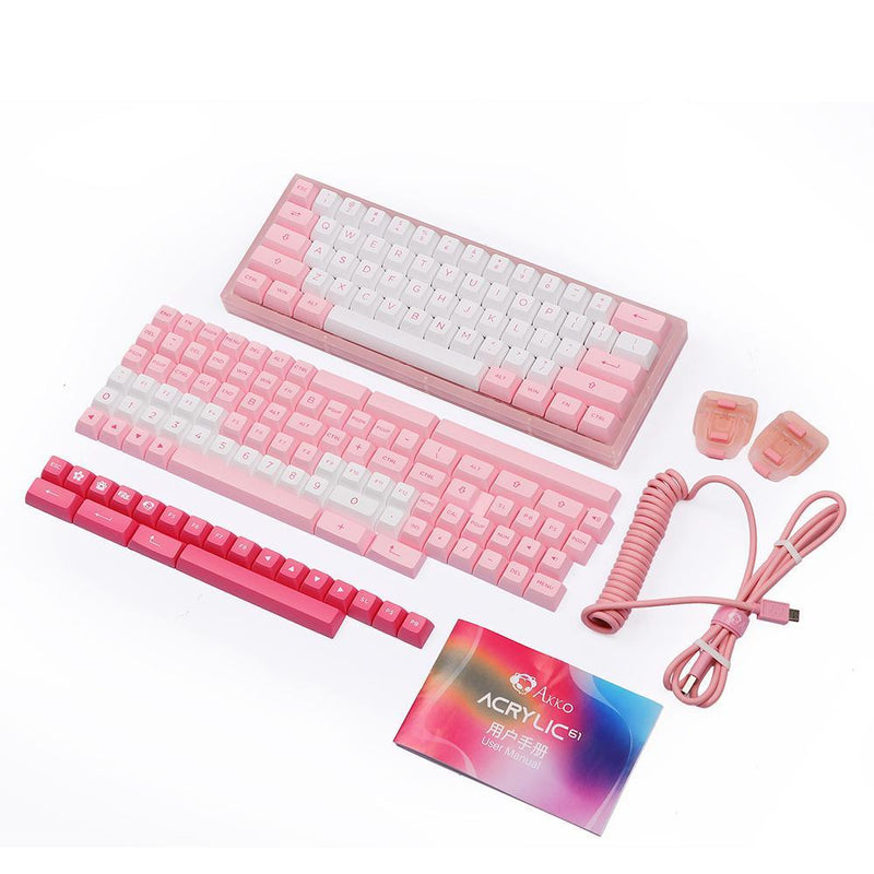 AKKO ACR61 COMBO RGB HOT-SWAPPABLE ACRYLIC MECHANICAL KEYBOARD PRUNUS LANNESIANA (JELLY PINK SWITCH) - DataBlitz