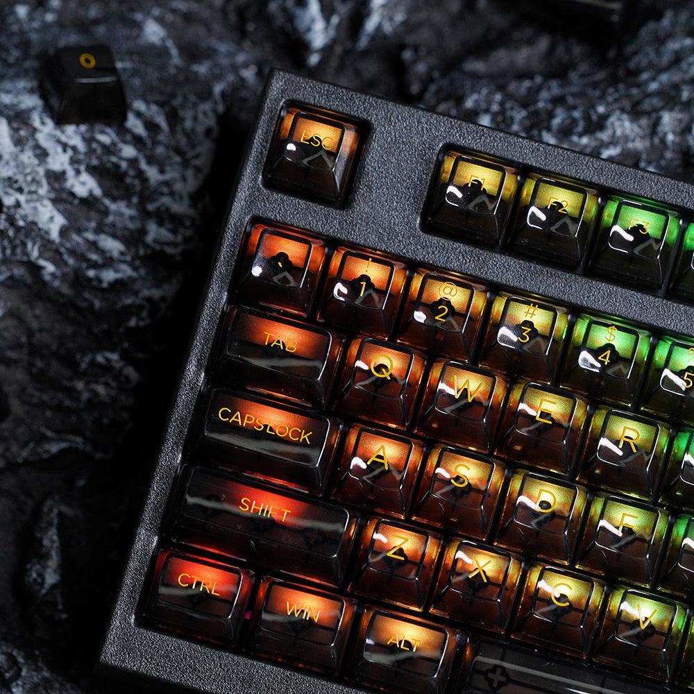 AKKO Clear Black Transparent Keycaps Set ASA 155 Keys - DataBlitz