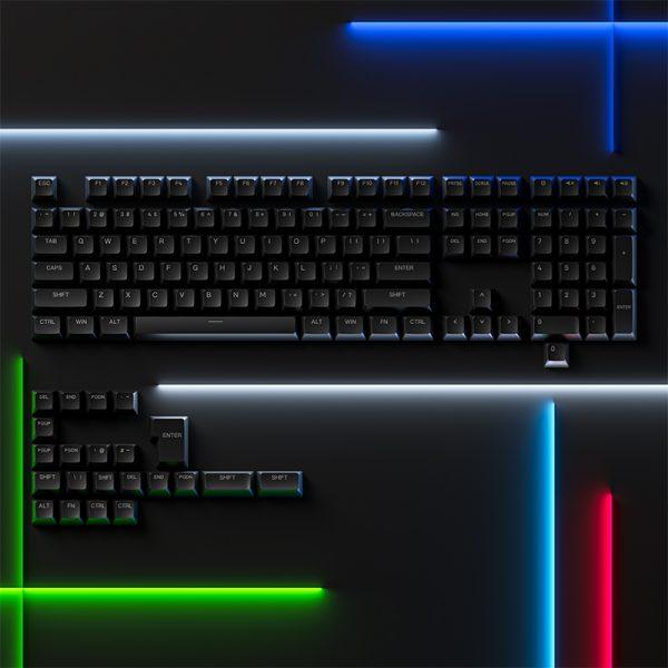 Akko Shine-Through Keycaps Set ASA (Black) - DataBlitz