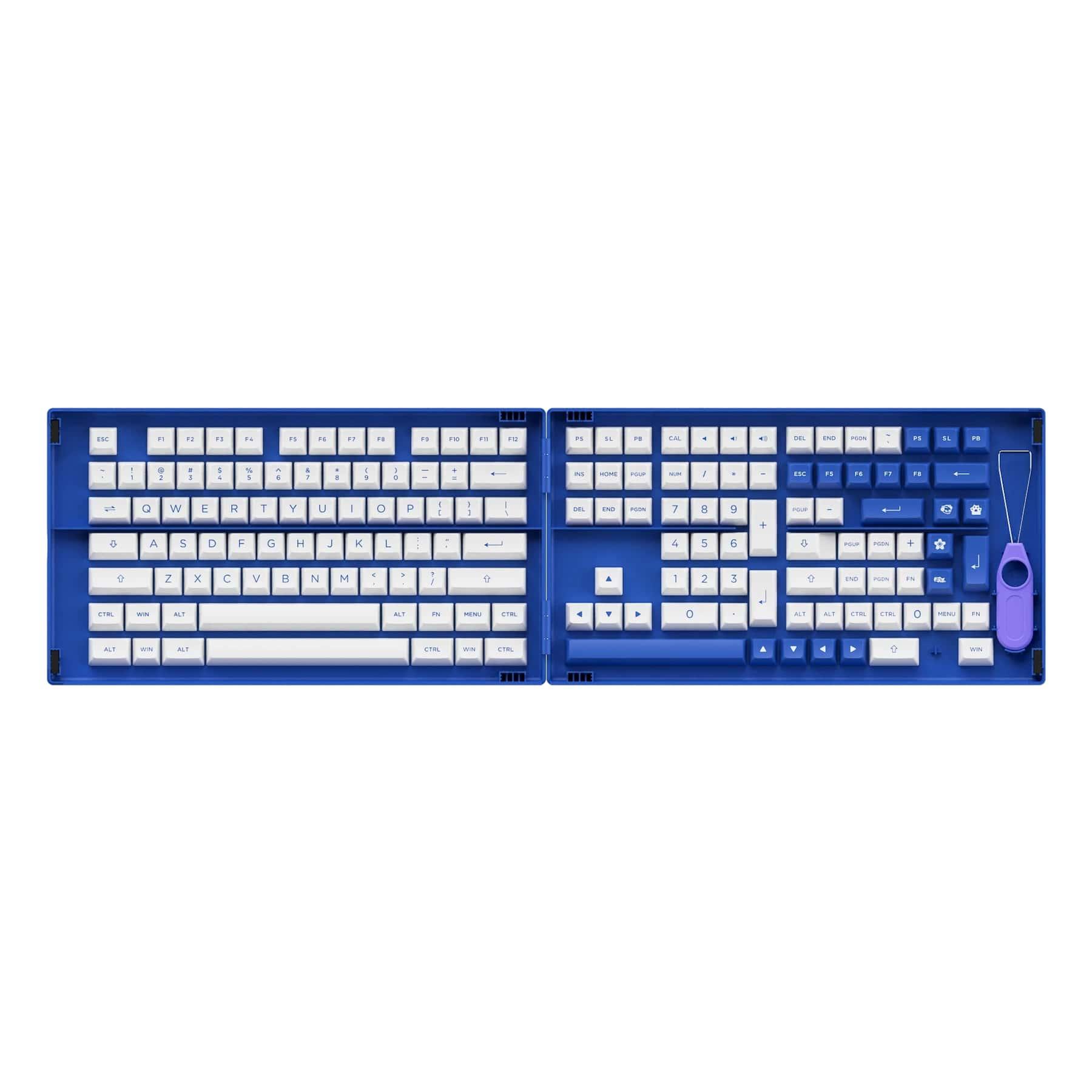 AKKO BLUE ON WHITE FULL KEYCAPS SET ASA 197 KEYS - DataBlitz