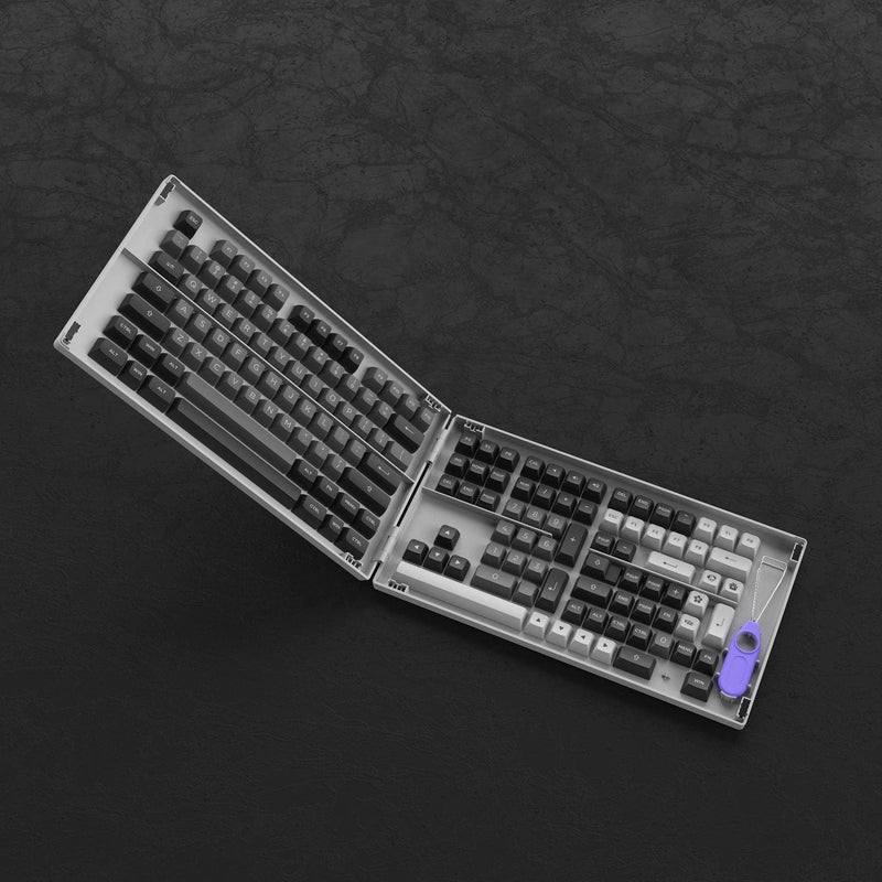 AKKO BLACK & SILVER FULL KEYCAPS SET ASA 197 KEYS - DataBlitz