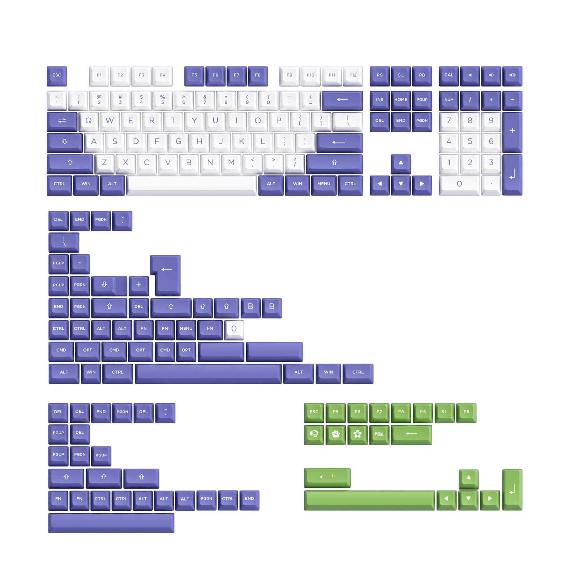AKKO PERIWINKLE VERY PERI FULL KEYCAPS SET ASA 197 KEYS - DataBlitz