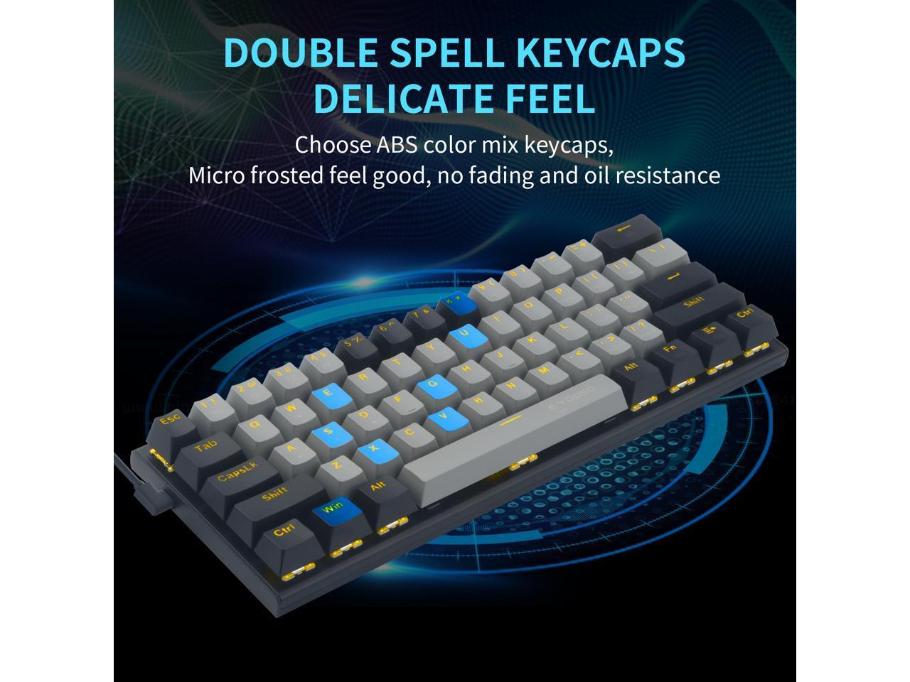 E-YOOSO Z-11 Single Light RGB 61 Keys Hot Swappable Mechanical Keyboard Gray/Black (Red Switch) - DataBlitz