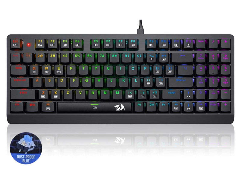 REDRAGON DRAGON WARRIOR MECHANICAL GAMING KEYBOARD (BLACK) (DUST-PROOF BLUE) (K603P-KBS) - DataBlitz