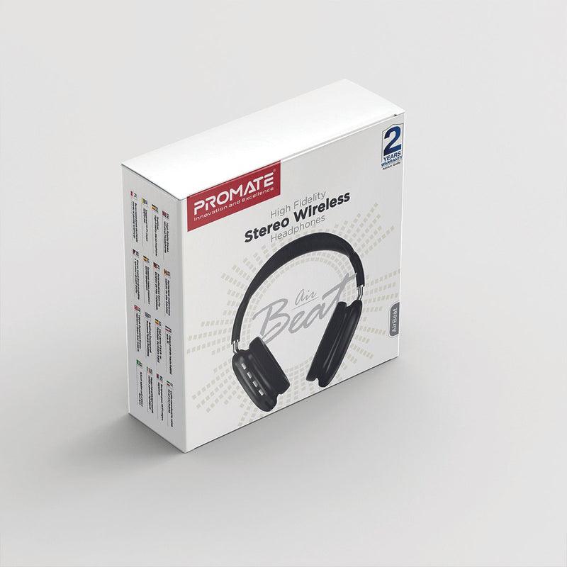 PROMATE AIRBEAT HIGH FIDELITY STEREO WIRELESS HEADPHONE (BLACK) - DataBlitz