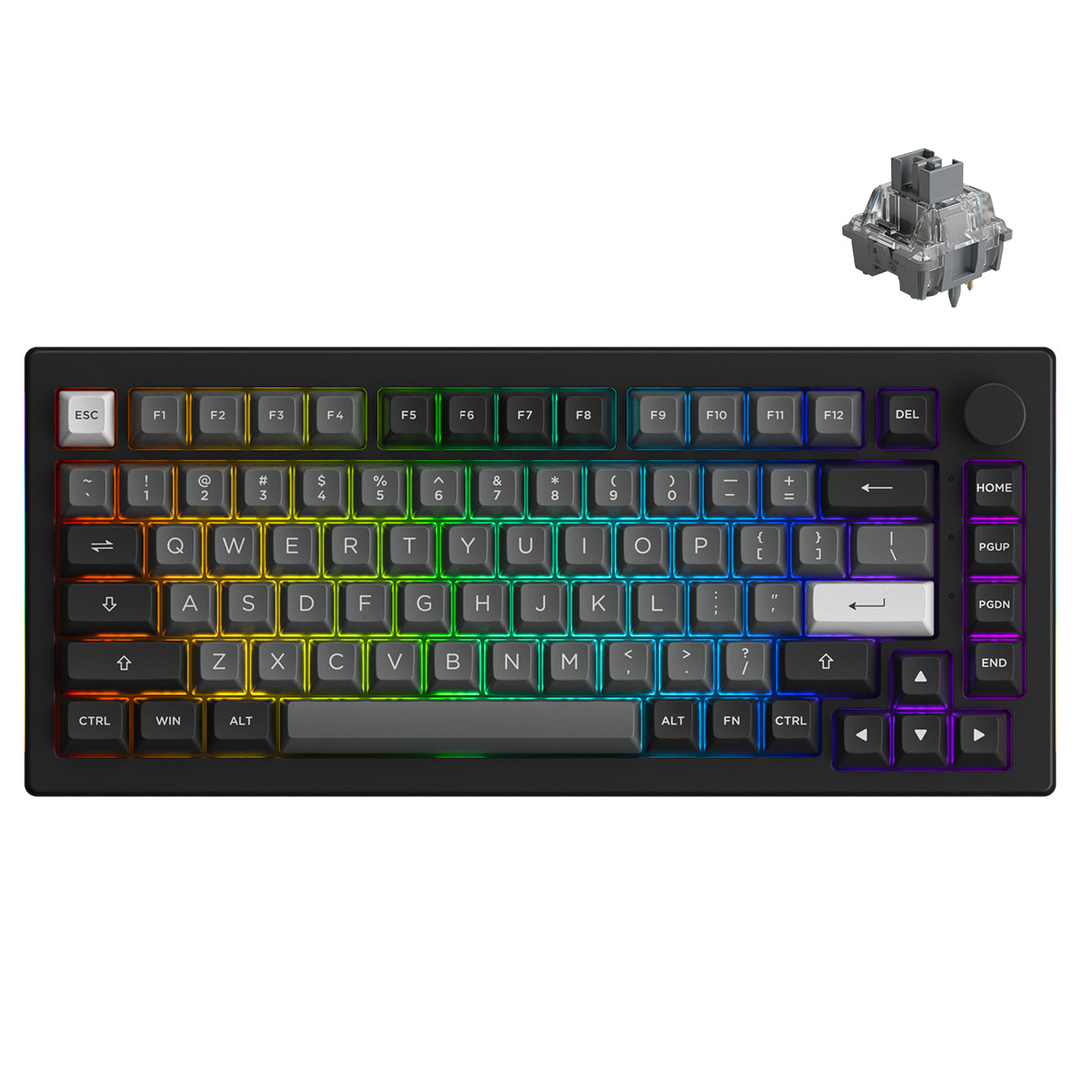 Akko Black & Silver 5075B Plus Multi-Modes RGB Hot-Swappable Mechanical Keyboard