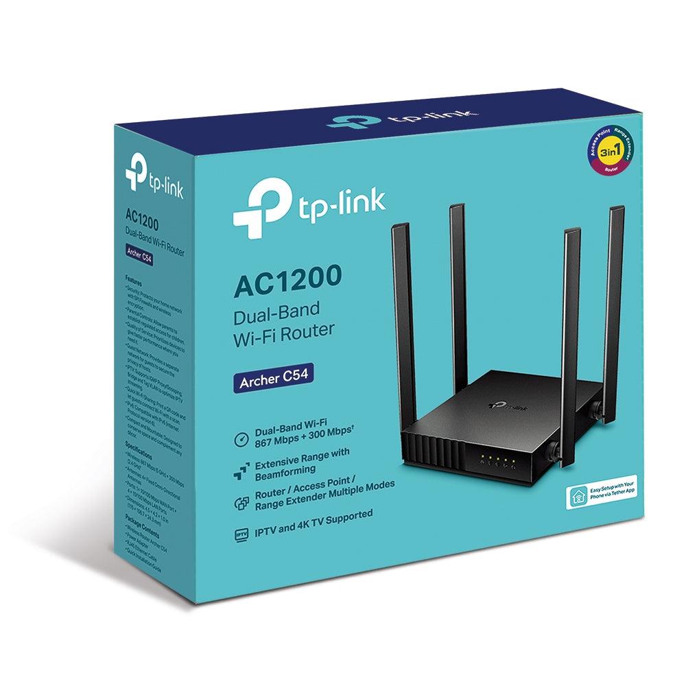 TP-Link AC1200 Dual-Band Wi-Fi Router (Black) (Archer C54) - DataBlitz