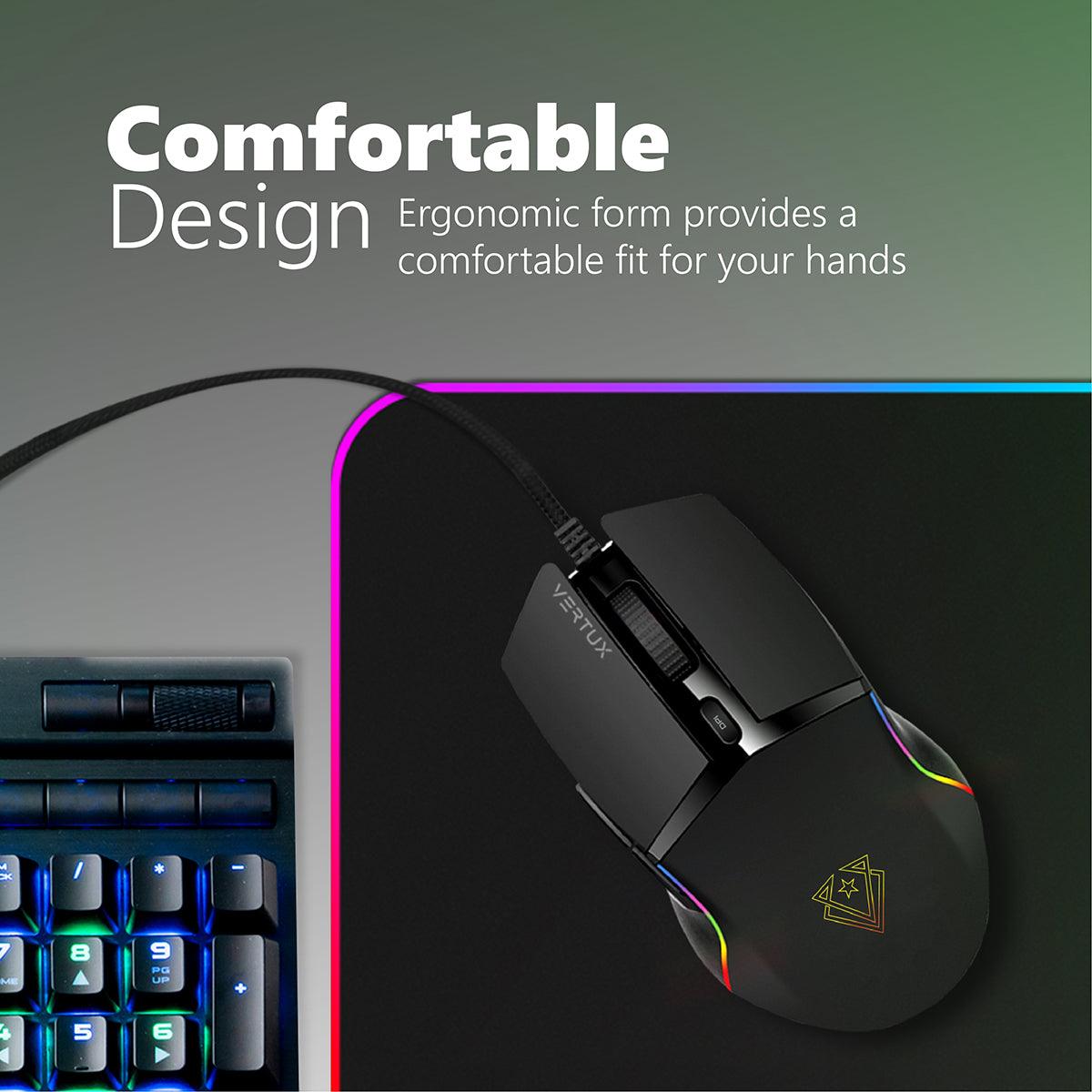 VERTUX ARGON Lag-Free Optimum Performance Gaming Mouse (Black) - DataBlitz
