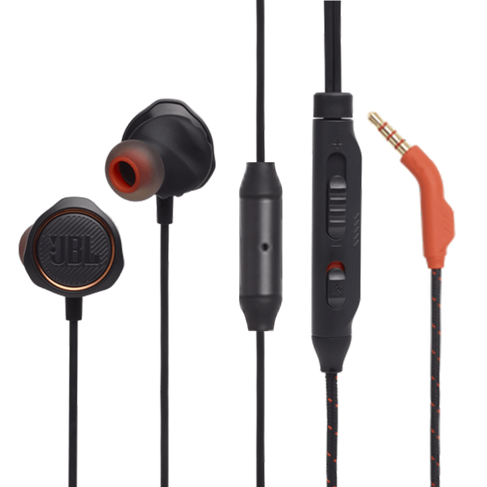 JBL QUANTUM 50 WIRED IN-EAR GAMING HEADSET W/ VOLUME SLIDER & MIC MUTE (BLACK) - DataBlitz