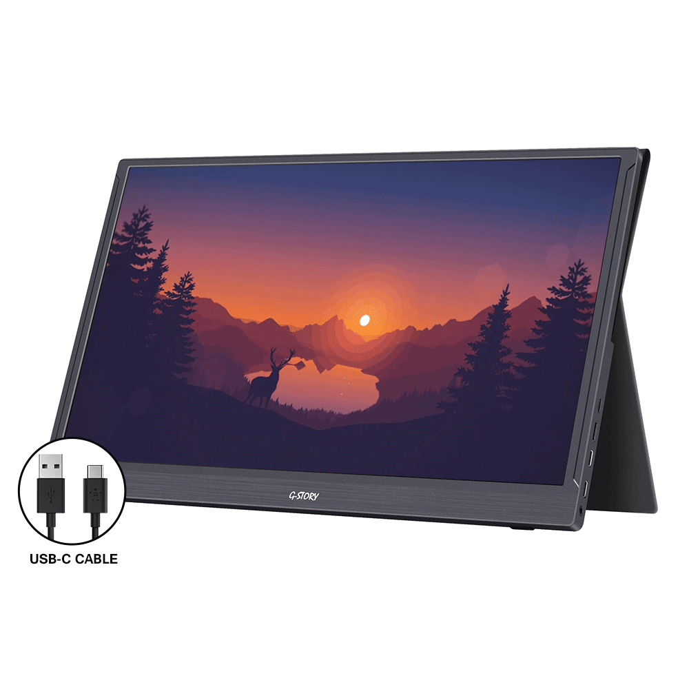 G-STORY 15.6" PRO SCREEN PORTABLE GAMING MONITOR (GS156SM PRO) + USB-C CABLE - DataBlitz