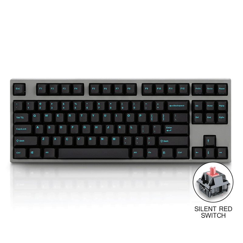 LEOPOLD 87-KEYS MECHANICAL KEYBOARD TWO-TONE BLACK/DARK GRAY KEYCAPS + SKY BLUE FONT (SILENT RED SWITCH) (FC750RS/EBBPD) - DataBlitz