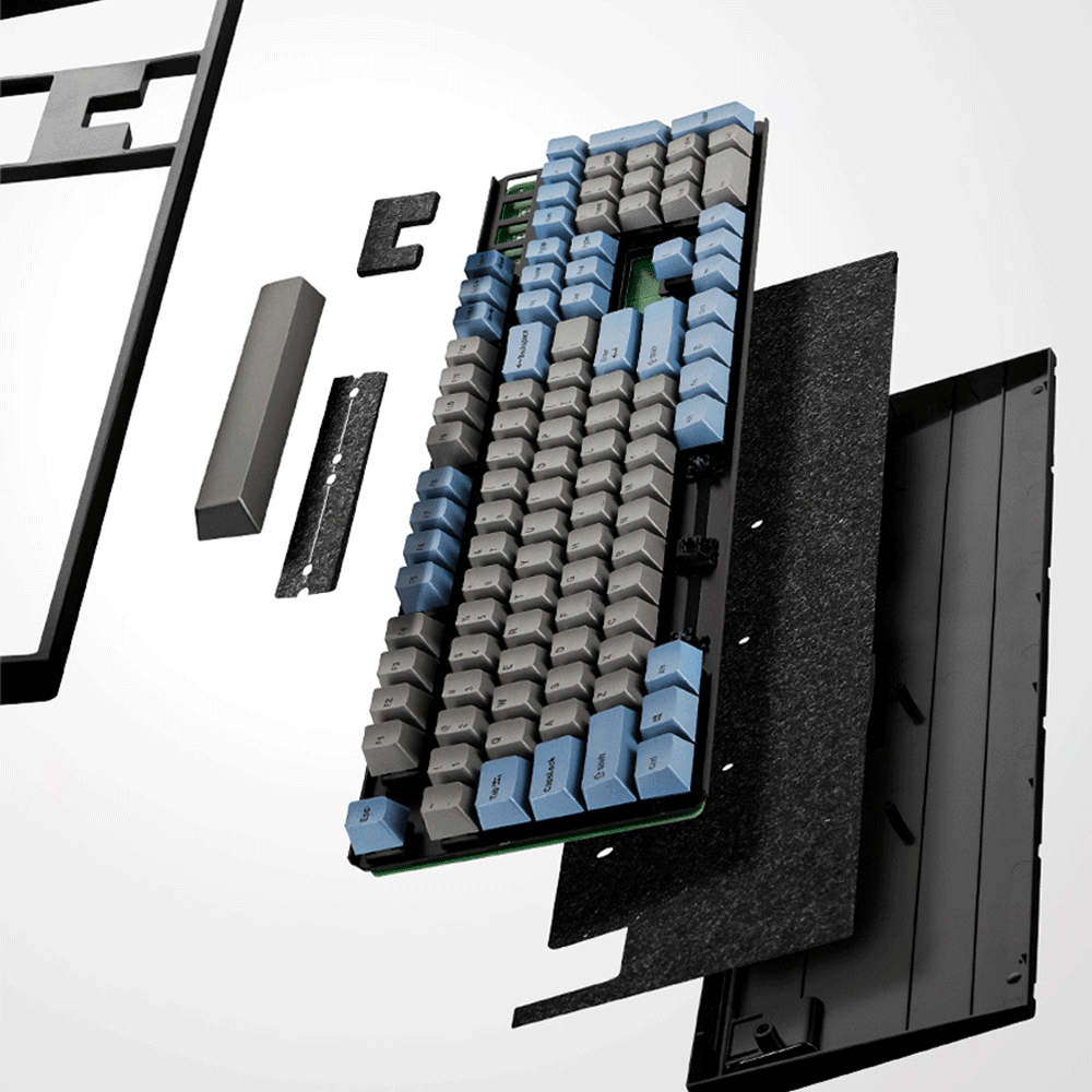 LEOPOLD 87-KEYS MECHANICAL KEYBOARD TWO-TONE GRAY/BLUE KEYCAP (SILVER SWITCH) (FC750RV/EGBPD) - DataBlitz