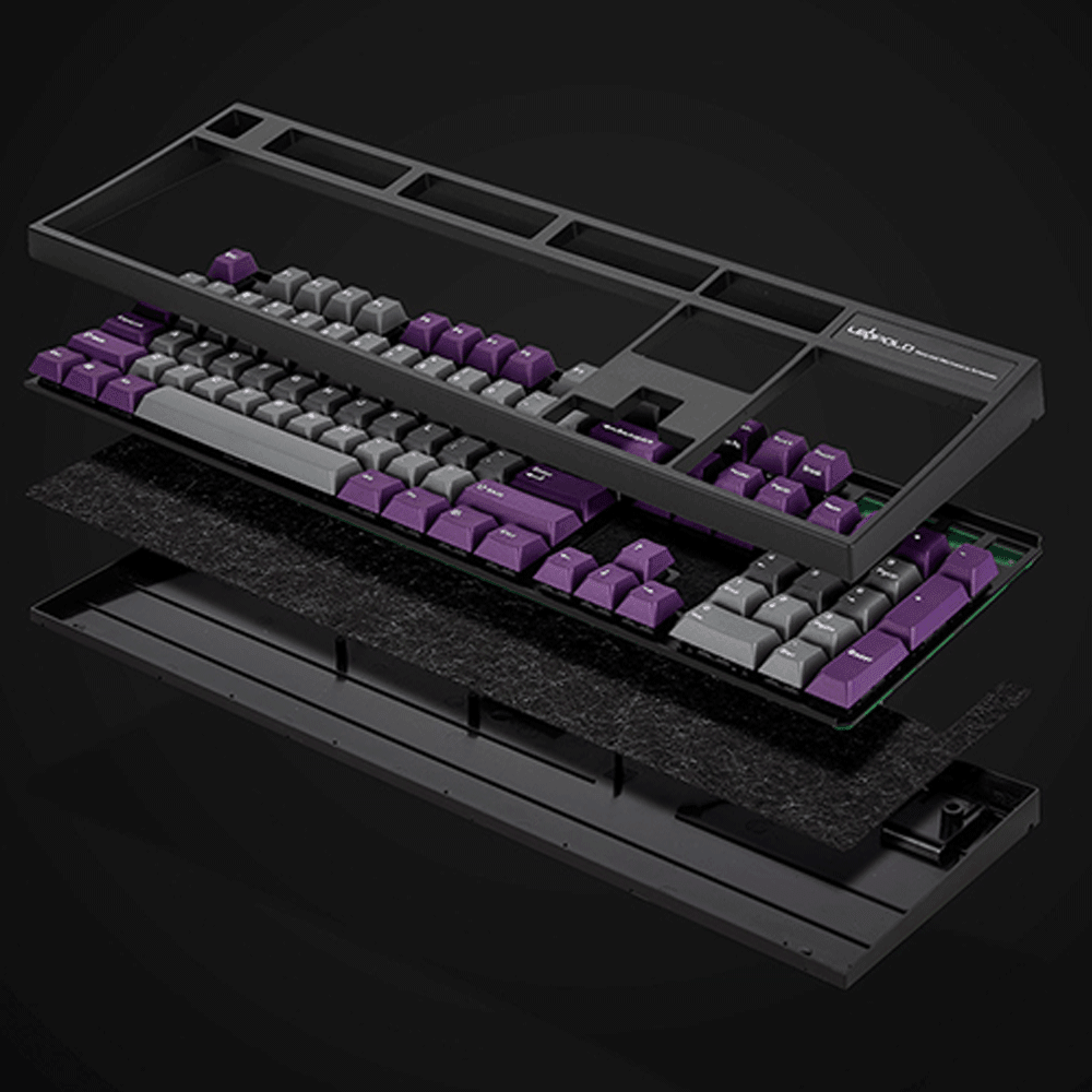 LEOPOLD 104-KEYS MECHANICAL KEYBOARD TWO-TONE GRAY/PURPLE KEYCAP + WHITE FONT (SILENT RED SWITCH) (FC900RS/EGPPD(B)) - DataBlitz