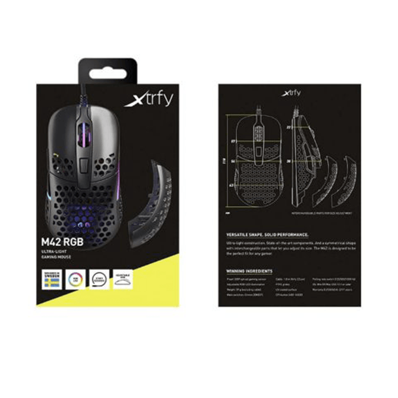 XTRFY M42 RGB ULTRA LIGHT GAMING MOUSE (BLACK) - DataBlitz