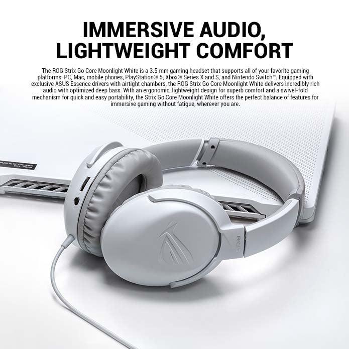 Asus ROG Strix Go Core 3.55mm Gaming Headset (Moonlight White) - DataBlitz