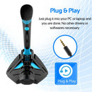 VERTUX STREAMER-4 UNIVERSAL DIGITAL 3.5MM DESKTOP GAMING MICROPHONE BLUE - DataBlitz