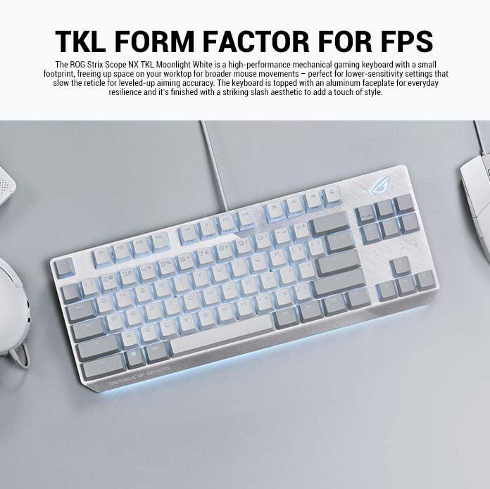 ASUS ROG Strix Scope NX TKL Wired Mechanical Gaming Keyboard (Moonlight White) Blue Switch Clicky & Tactile - DataBlitz