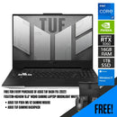 ASUS TUF Dash F15 (2022) FX517ZM-HQ148W  Gaming Laptop (Moonlight White) | 15.6" WQHD | i7-12650H | 16GB RAM DDR5 | 1 TB SSD | Windows 11 Home | TUF Gaming Backpack | ASUS TUF P304 M5 V2 Gaming Mouse - DataBlitz