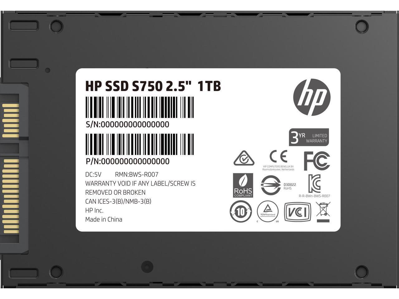 HP S750 1TB SATA 3 3D NAND 2.5-Inch Internal SSD (16L54AA#UUF) - DataBlitz
